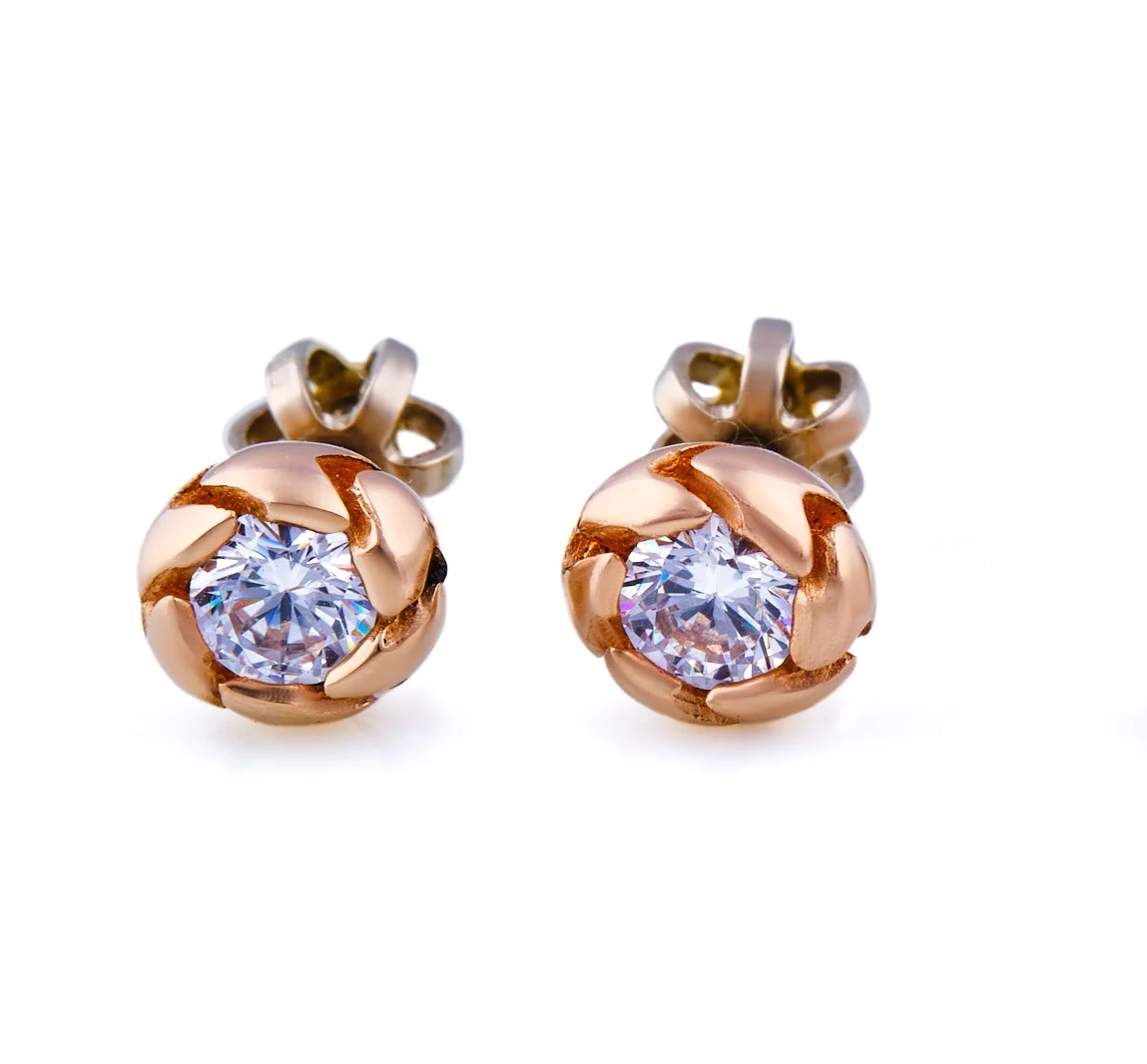 Naušnice růžové poupě z102161